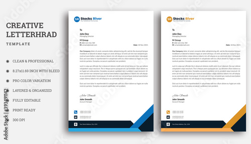 Creative Letterhead Template For Your Modern Business. Corporate & Business Style Print Ready Letterhead Template.