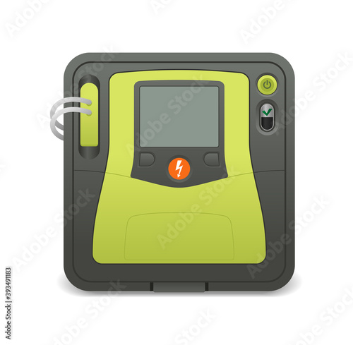Automated external defibrillator device - AED icon -  isolated realistic medical equipment