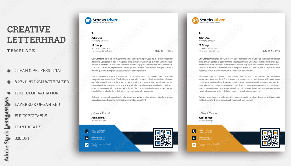 Business Letterhead Template, Corporate & Business Style Print Ready Letterhead. Business Letterhead Template, Corporate & Business Style Print Ready Letterhead.