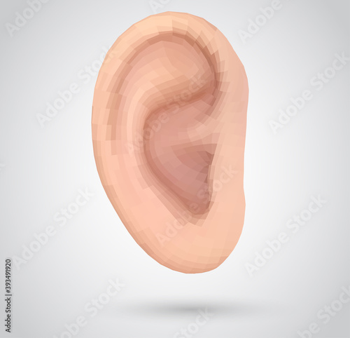 vector human ear. hearing treatment, plastic surgery, implantation