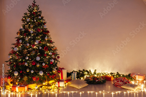 Christmas tree lights light garlands new year s eve presents