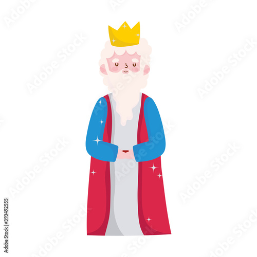 Valokuvatapetti nativity, caspar wise king manger cartoon