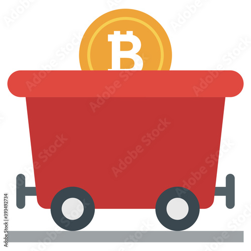 Bitcoin Wheelbarrow Vector 