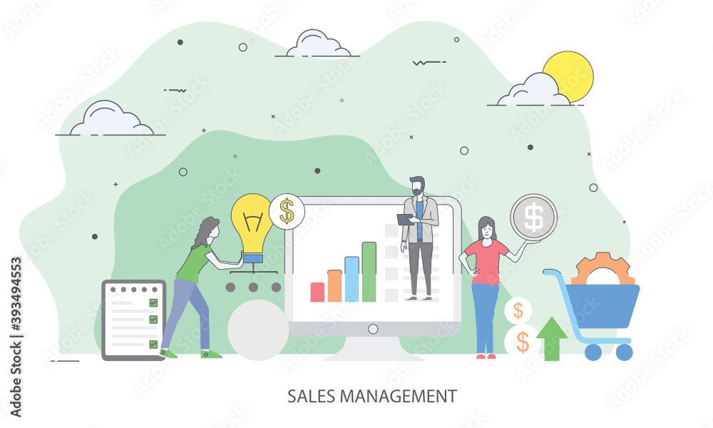 Naklejka premium Sale Management Vector 