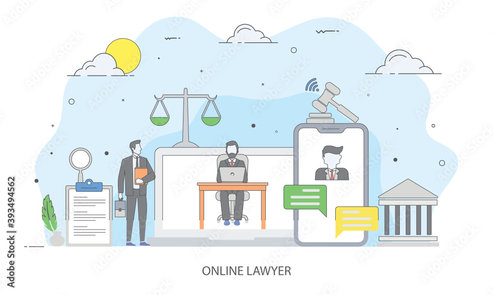 Online Lawyer Illustration 