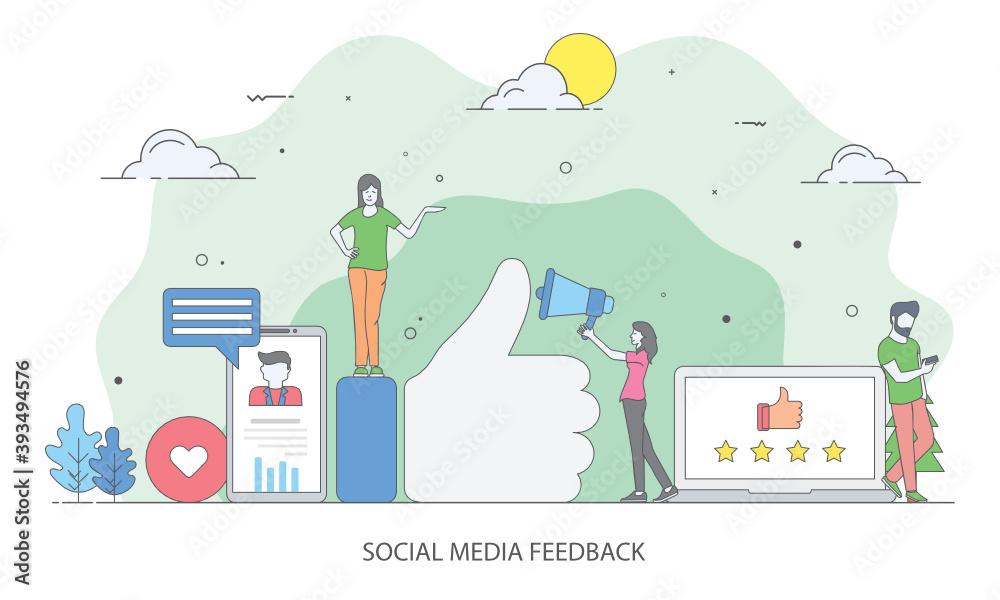 Naklejka premium Social Media Feedback 