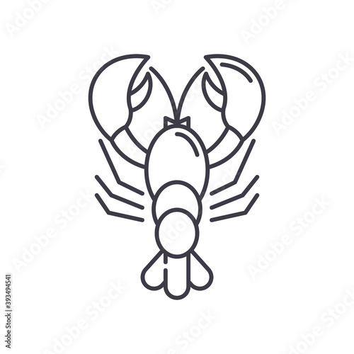 Lobster seafood icon, linear isolated illustration, thin line vector, web design sign, outline concept symbol with editable stroke on white background. © Nina