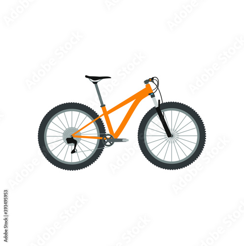 mountain bike, rigid on white background