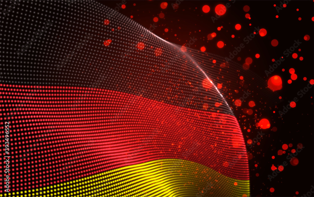 Fototapeta premium Vector bright glowing country flag of abstract dots. Germany