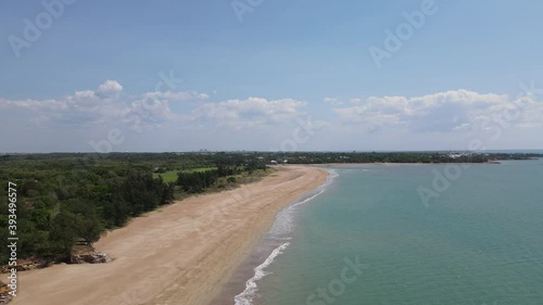 Wallpaper Mural Moving Drone Shot of Casuarina Beach and Darwin in The Distance, Northern Territory Torontodigital.ca