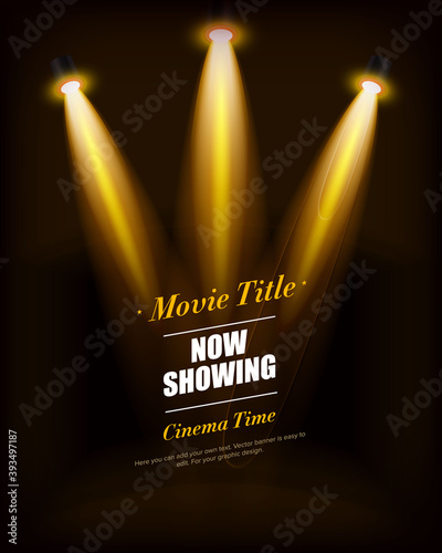 Retro light sign. cinema and theater signage