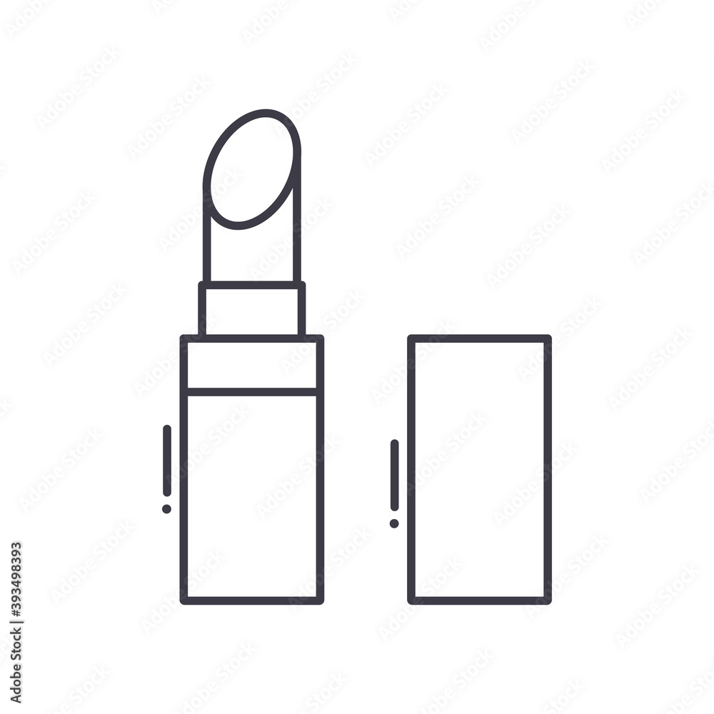 Lipstick icon, linear isolated illustration, thin line vector, web design sign, outline concept symbol with editable stroke on white background. Lipstick icon, linear isolated illustration, thin line vector, web design sign, outline concept symbol with editable stroke on white background.