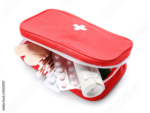 Obraz na płótnie First aid kit on white background