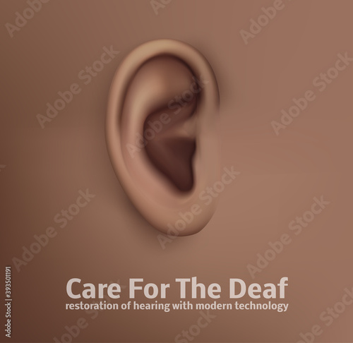 vector human ear. hearing treatment, plastic surgery, implantation