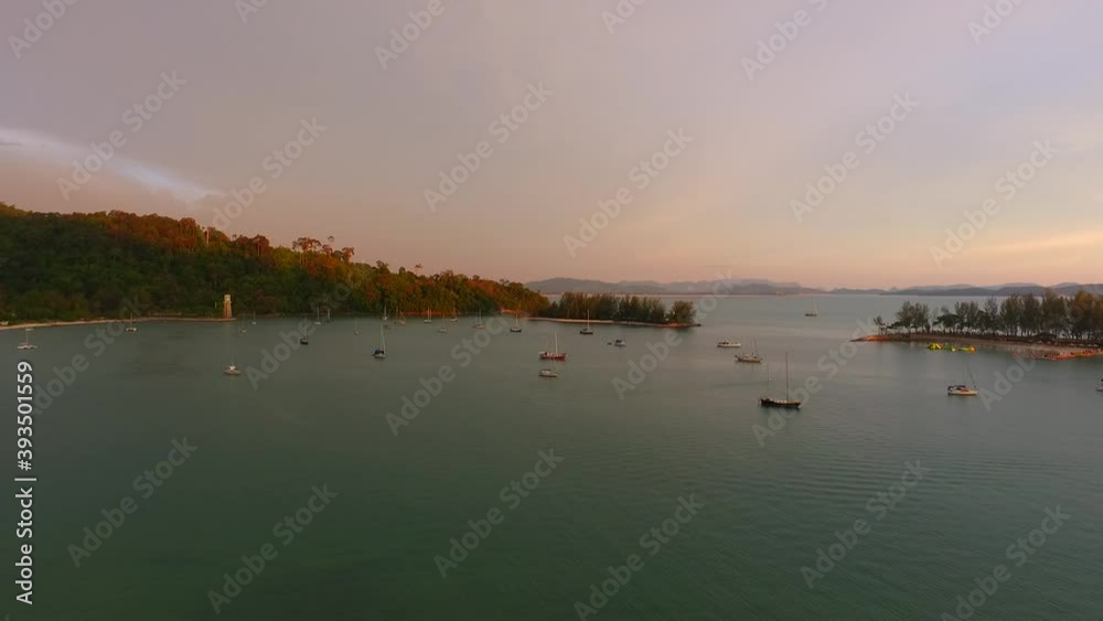 Yachts are docked in this lagoon at Langkawi Island Yachts are docked in this lagoon at Langkawi Island