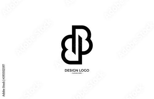 Linked typography letter initial BB Monogram logotype