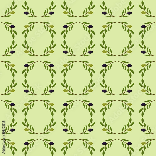Seamless background with olive leaves. Ideal for printing on fabric or paper.