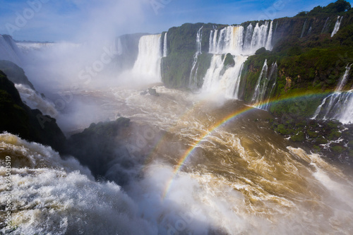 General viewing of the impressive Iguazu Falls system in Brazil