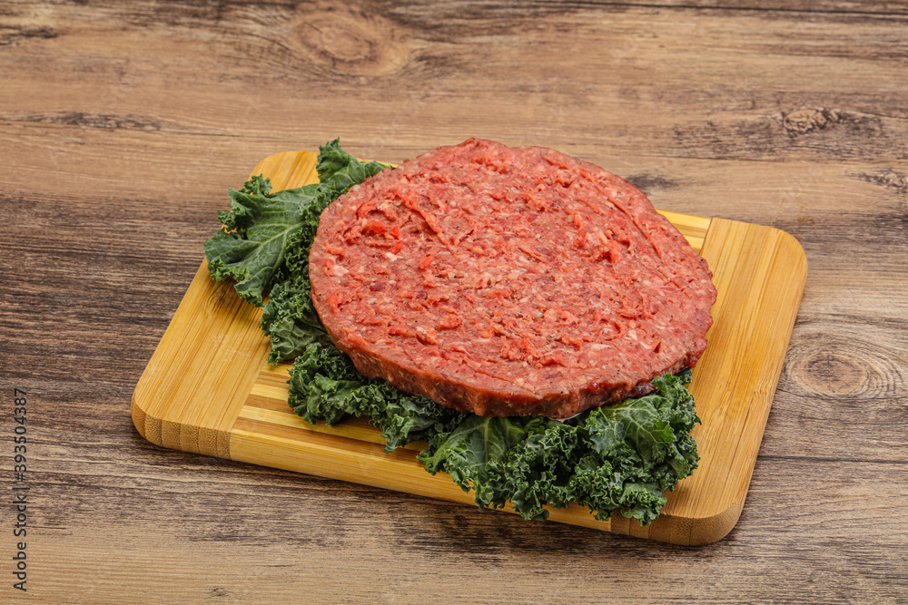 Raw beef burger cutlet for burger Raw beef burger cutlet for burger