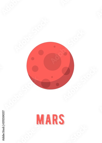Wallpaper Mural Planet Mars Poster Design. space planet design on white background, minimalist cartoon style vector. kids poster, wall art ready for print. Torontodigital.ca