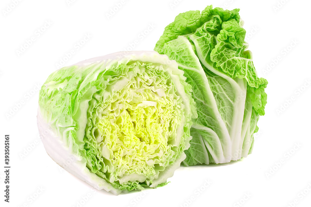 fresh chinese cabbage on a white background fresh chinese cabbage on a white background