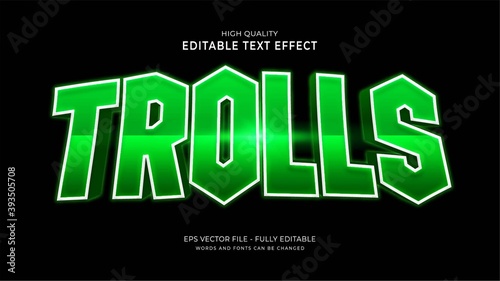 trolls text style effect,editable font
