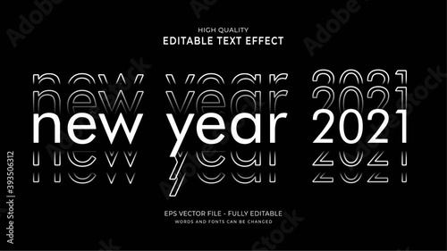 happy new year font style,modern graphic style