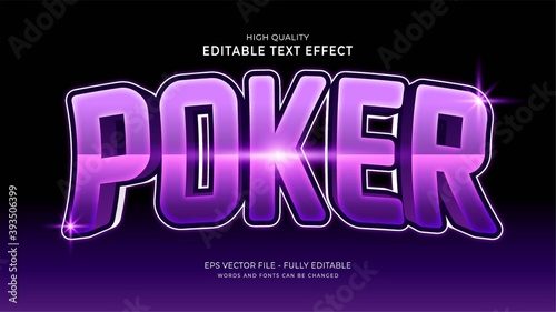 editable 3d poker text style effect