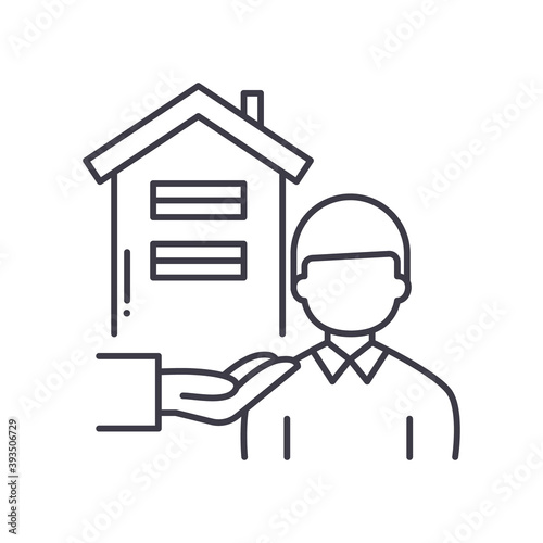Lessor icon, linear isolated illustration, thin line vector, web design sign, outline concept symbol with editable stroke on white background.