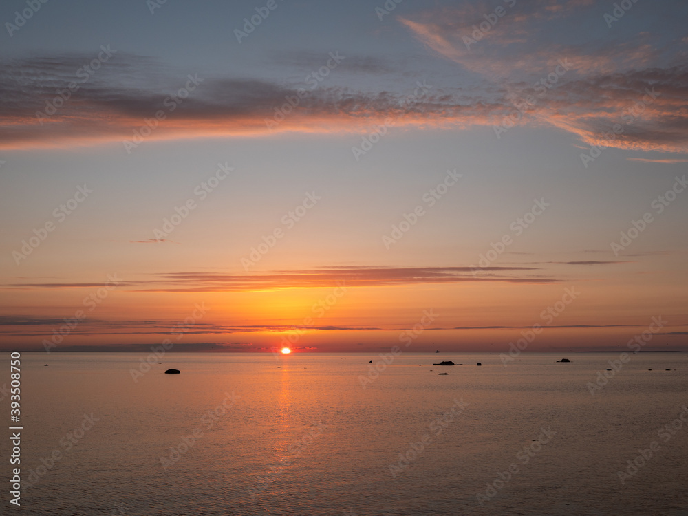 beautiful sunset on the baltic sea