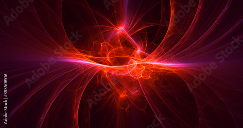 3D rendering abstract multicolor fractal light background