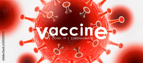 Anti Coronavirus disease COVID-19 infection medical vaccine with vaccine typography logo and copy space. New official name for Coronavirus disease named COVID-19, vector illustration