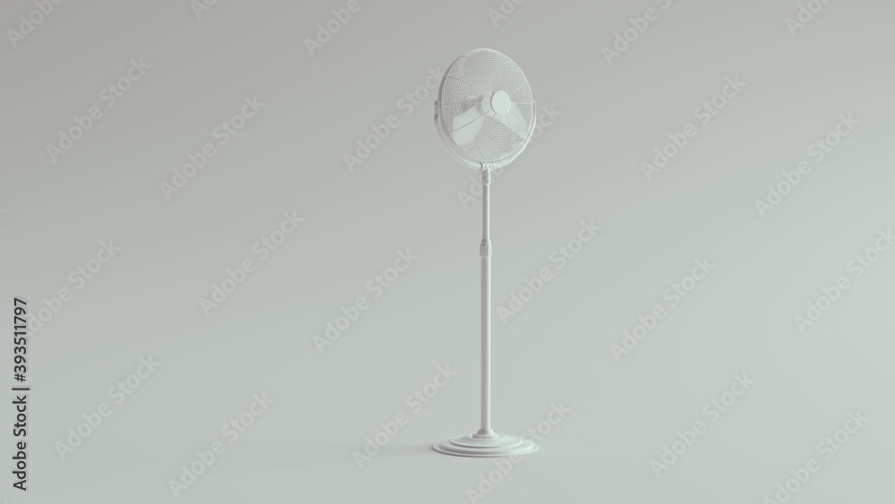 White Office Cooling Fan Standing 3d illustration White Office Cooling Fan Standing 3d illustration
