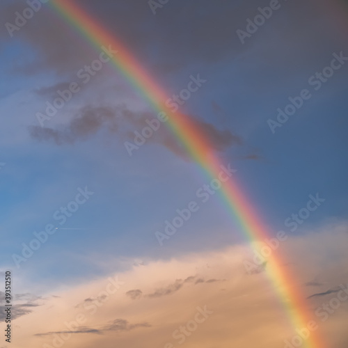 Beautiful rainbow and blues sky background