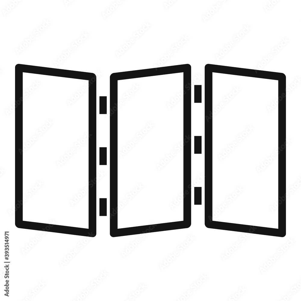 Folding wood wall icon. Simple illustration of folding wood wall vector icon for web design isolated on white background Folding wood wall icon. Simple illustration of folding wood wall vector icon for web design isolated on white background