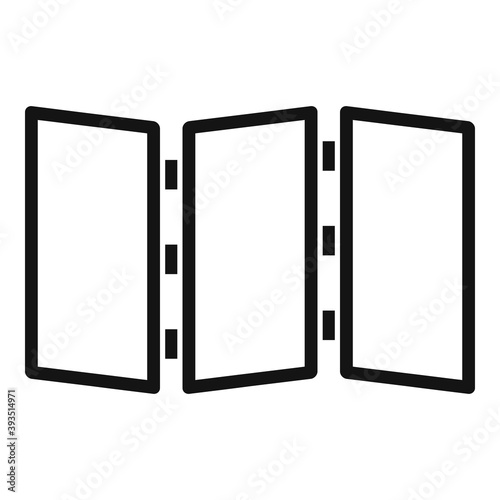 Folding wood wall icon. Simple illustration of folding wood wall vector icon for web design isolated on white background