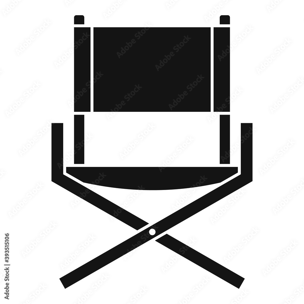 Folding textile chair icon. Simple illustration of folding textile chair vector icon for web design isolated on white background Folding textile chair icon. Simple illustration of folding textile chair vector icon for web design isolated on white background