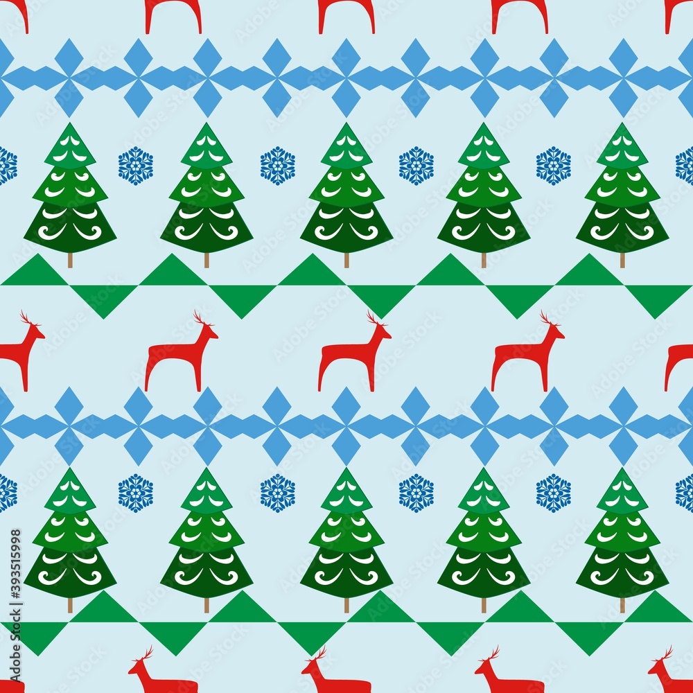 Deer and tree pattern for wallpaper, textiles. Deer and tree pattern for wallpaper, textiles.