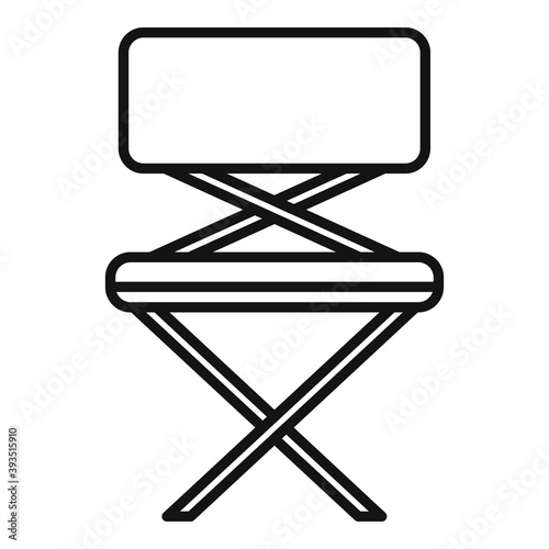 Folding plastic chair icon. Outline folding plastic chair vector icon for web design isolated on white background