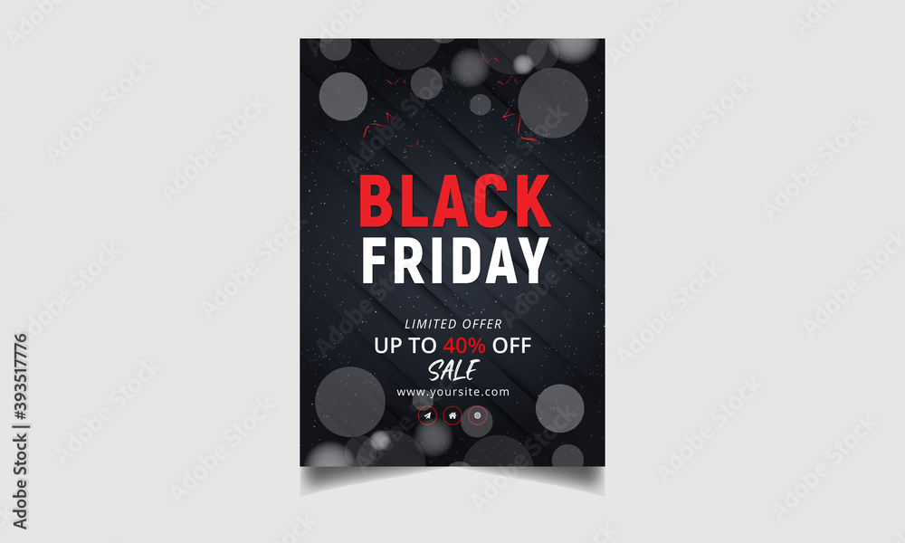 Naklejka premium Black Friday Flyer Design Template