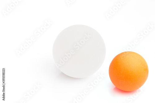 Table tennis ball on a white background.