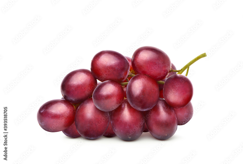 Bunch of Red Grape isolated on white background.