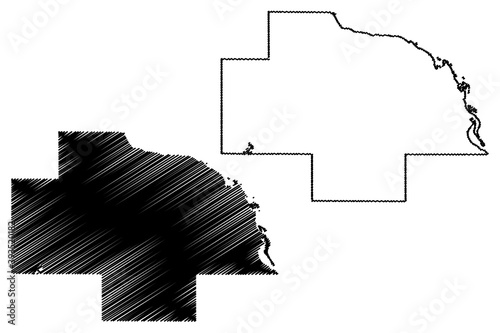 Wabasha County, Minnesota (U.S. county, United States of America, USA, U.S., US) map vector illustration, scribble sketch Wabasha map photo