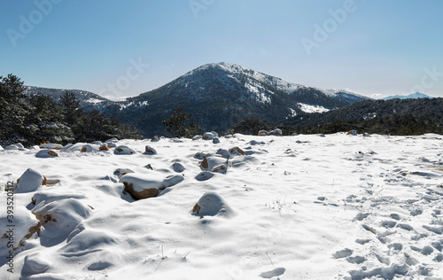 A snowy, sunny day on the Spil mountain, Manisa. © saadet uslu