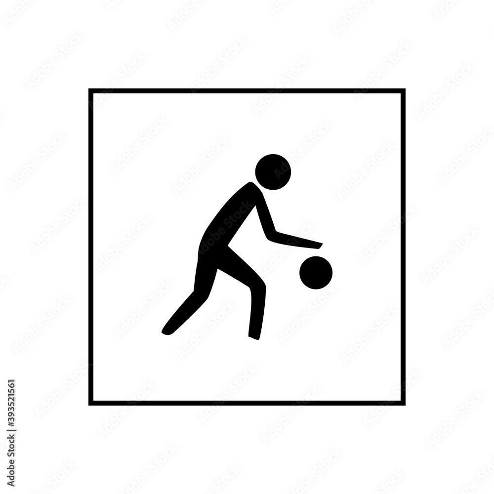 Sports player. Logo play with ball. Vector.