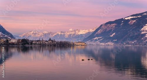 Fotografie Zell am See in winter evening
