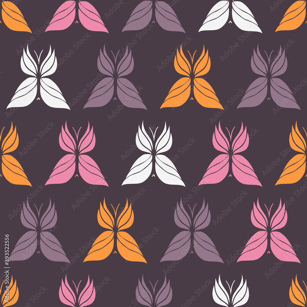 Butterflies Seamless Pattern Hand Drawn-02