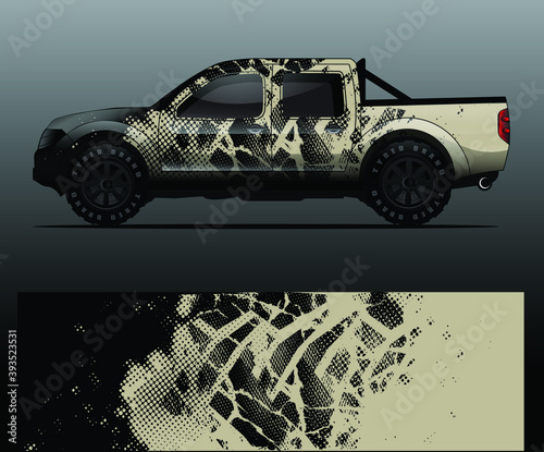 Truck decal graphic wrap vector, abstract background