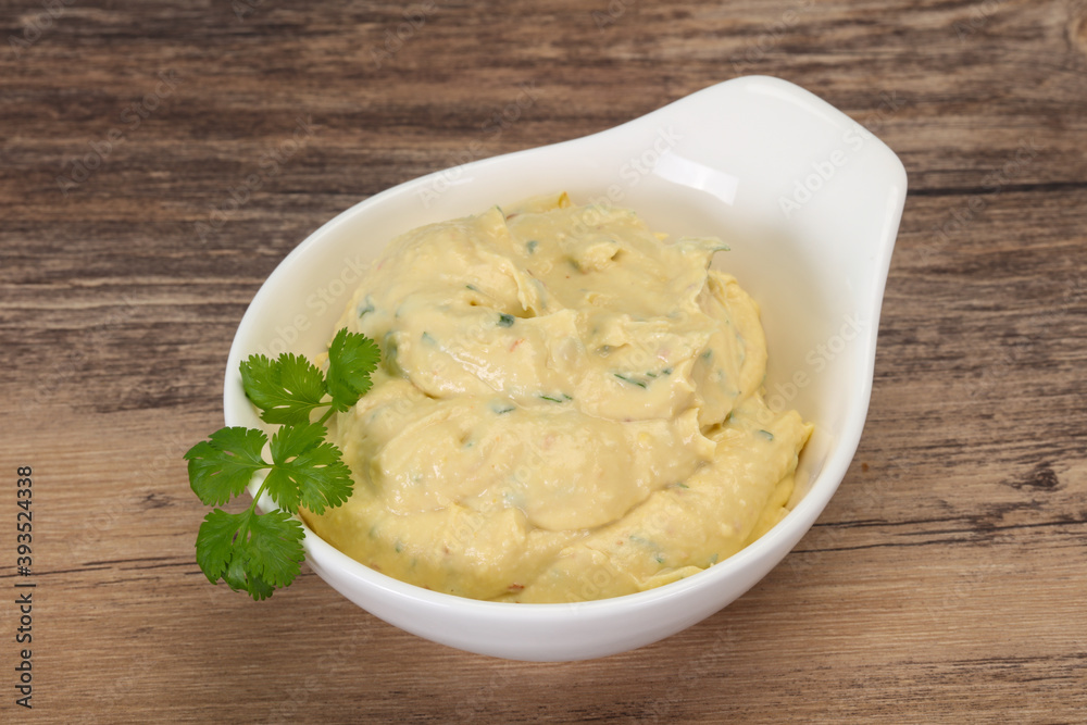 Hummus snack with olive oil Hummus snack with olive oil