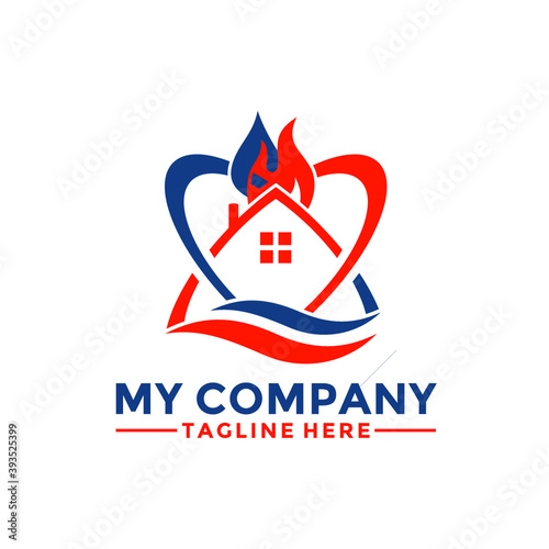 Modern Home House Restoration and Renovation Service Logo Design Vector, Property restoration logo, remodeling or painting logo design